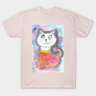 Cat in red&yellow - 3 T-Shirt
